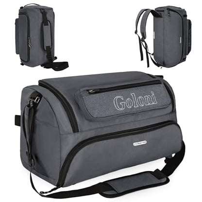 Goloni Gym Bag for Men & Women,40L Large 3 in 1 Sports Travel Duffel Bag with Shoes Compartment and Wet Pocket,Weekender Overnight Backpack,Grey - color: Grey