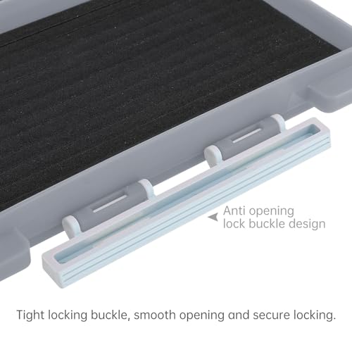Fishing Tackle Box Slit Foam Case, Super Slim Fishing Lures Jig Box Hooks Spinners Spoons Storage Tackle Tray, (6.8 * 3.8 * 0.8inch) (Gray) - color: Gray