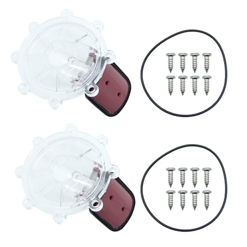 7056 Check Valve Cover with Flapper Assembly Kit Compatible with Zodiac Jandy Spring Check Valve Replacement, 2 Pack, Fits 7235 7236 7305 7511 7512 Models, Clear Lid Spring Pin O-Ring Included
