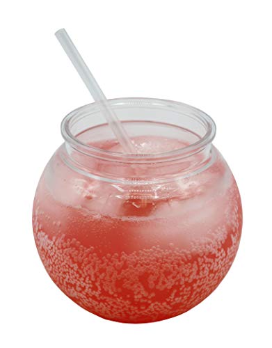 Creative Hobbies® 16 oz Clear Plastic Fish Bowls - 4 Inch (100 mm) Shatterproof Ivy Bowls for Carnival Games, Drinks, Candy & More - Pack of 12 - size: 4" H × 3¾" D with a 2½" neck