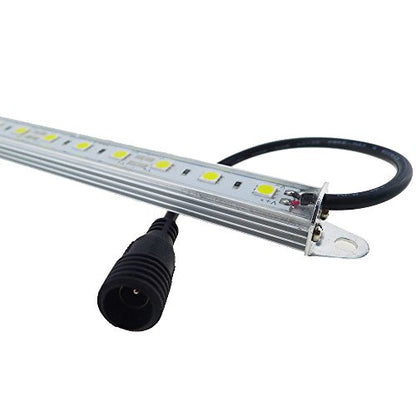 12"/30CM 6500K-7000K White 12V DC 5050 Aquarium LED Strip Lighting | 18LEDs Super Bright Cold White Waterproof IP67 Aluminum Lighting LED Linear Bar Lamp for Fish Tank (No Adapter and Dimmer) - color: White