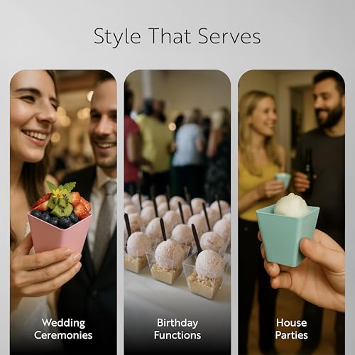 Restaurantware 8 Ounce Large Kova Cups 100 Disposable Dessert Tumbler - Lids Sold Separately Sturdy Baby Blue Plastic Appetizer Cups For Mousse Layered Cakes At Catered Events - color: Baby Blue, size: 8 oz