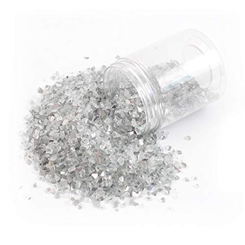 Shiny Stone High Luster Reflective Fire Glass Gravel,Fire Gems,Fire Drops,Fire Glass Pebbles Stones Beads Chips for Fire Pit Fish Tank Aquarium Garden,3-6mm 305g/0.67lb (Both Side Mirror) - color: Both Side Mirror