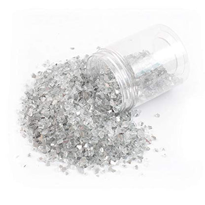 Shiny Stone High Luster Reflective Fire Glass Gravel,Fire Gems,Fire Drops,Fire Glass Pebbles Stones Beads Chips for Fire Pit Fish Tank Aquarium Garden,3-6mm 305g/0.67lb (Both Side Mirror) - color: Both Side Mirror