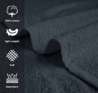 Avalon Towels Salon Towel - Grey Hand Towels Bulk Pack of 24 - 100% Cotton Absorbent Spa, Facial & Gym Towel for Working Out - 16x27 Inches (Not Bleach Proof) - color: Grey