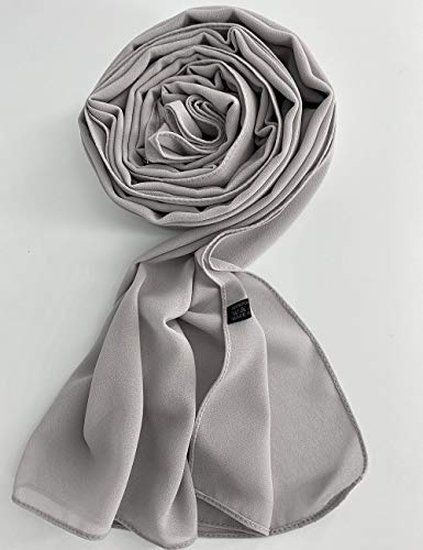 Txameru Hijab for Women Chiffon Hijab Scarfs for Women Long Shawl - color: Light Grey