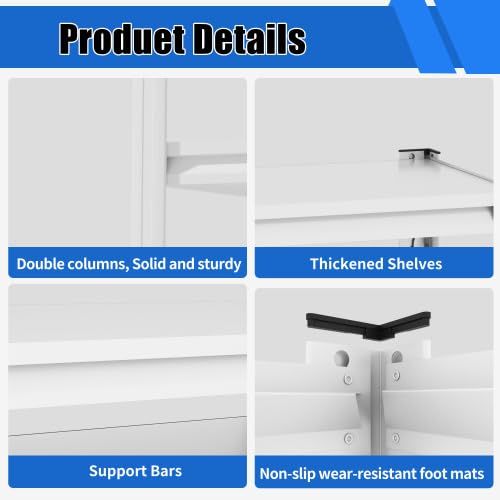 20-30 Gallon Fish Tank Stand - Metal Aquarium Stand, 34 "W x 18 "D x 31" H Adjustable Heavy Duty Reptile Tank Stand, Adjustable 3-Tier Fish Tank Rack Shelf for Home Office, Tank Not Included - color: White, size: 34 "W x 18 "D x 31"H