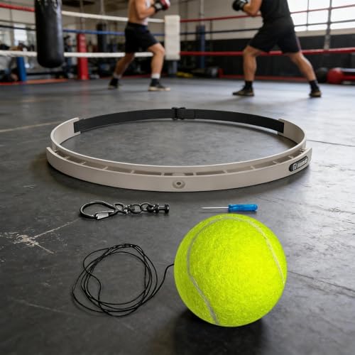Boxing Ball with Headband - Wearable Punching Speed,Silicone Headband Boxing Trainer Ball,for Living Room Bedroom Dormitory Gym Men Women Beginners Teens - color: tennis