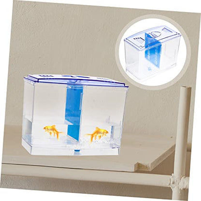 Wakauto Aquarium Isolation Box for Fish Breeding and Separation Transparent Acrylic Hatchery with Removable Partition Suitable for Betta Guppies Compact Dual Chamber Fish Tank