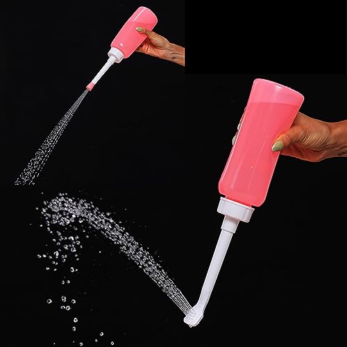 2PCS-Pack Portable Bidet 500ml for Travel Bidet Bottle with 2 Nozzle + Scalable Pipe + Storage Bag ,Peri Bottle for Postpartum Essentials