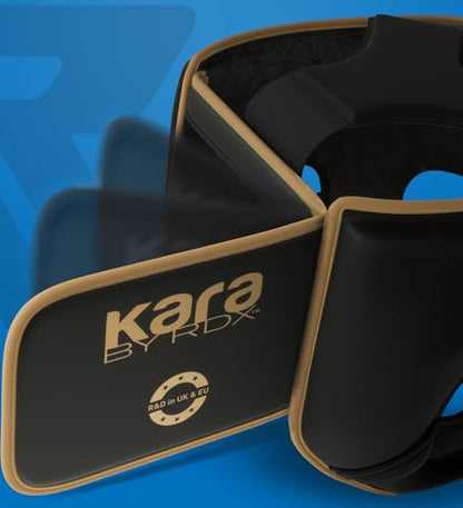 RDX Kids Boxing Headgear, MMA Training, Adjustable Padded Kara Muay Thai Juniors Head Gear, Kickboxing, Sparring, Martial Arts, Karate, Taekwondo Youth Girls Boys Helmet, Home Gym Workouts - color: Golden