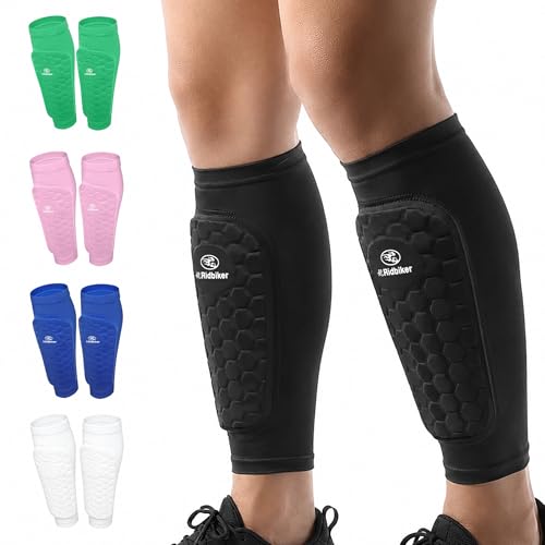 Soccer Shin Guards Shin Pads, Calf Compression Sleeve with Honeycomb Pads, Lightweight Shin Defender Shin Guards Kids for Adult Men Women, Boys, Girls, Youth - color: Black, size: Medium