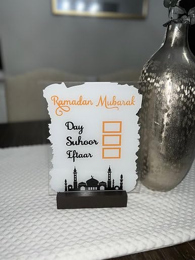 Ramadan Day and Time Sign - Ramadan Festival Hanging Lighted Decorations for Home Decor Eid Al-Fitr Ramzan Calendar Signage New Year Muslim Decorative Gifting