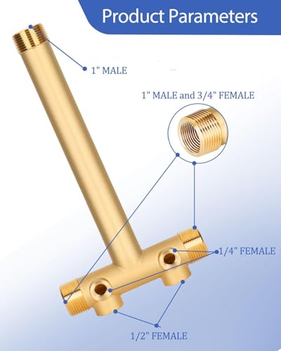 Miumoon 1"x 11" Well Pressure Tank Tee Kit with 40-60Psi Pressure Switch | Ball Valve, 100 Psi Pressure Gauge, Relief Valve, Drain Valve, Well Tank Tee Kit for Pressure Tank with Diameters Up to 16"