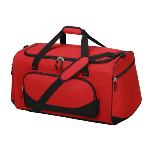 55L Large Gym Duffle Bag for Men, 22 inch, Red | Heavy Duty, Gym Duffel Bag, Multi Pockets, Spacious - color: Red