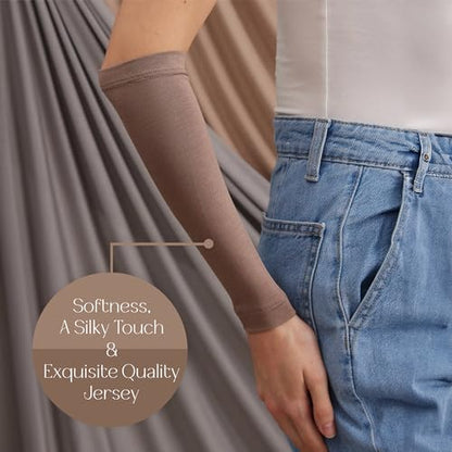 Modest Arm Cover | Jersey Arm Cover | Modest Sleeve Covering for Muslim Women - color: Desert