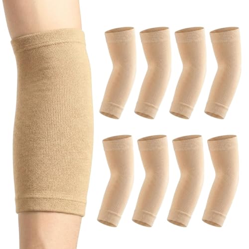4 Pairs Tattoo Cover Up Sleeves for Women, Skin Tone Forearm Compression Arm Sleeves, Breathable Nude Color Scar Coverage Band for Office & Work (Nude)
