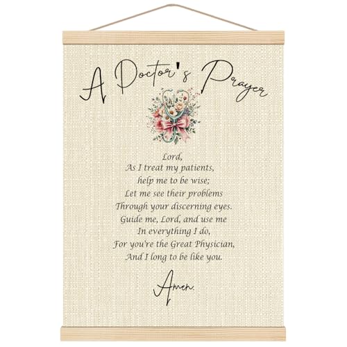 Boat Wades Christian A Doctor's Prayer Wall Art Poster Hanger Frame, Doctors Appreciation Gifts, Inspirational Bible Verses Wall Decor for Medical Doctor Office Home, 12x16 Inch - color: Doctor's