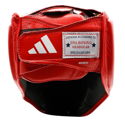 adidas Boxing and Martial Arts Headgear - Amateur, IBA and USA Boxing Approved Competition Head Guard - color: Red, size: X-Large