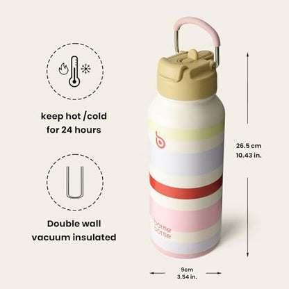 BOTTLE BOTTLE 32oz Insulated Water Bottle with Pill Box | Stainless Steel,Sport Water Bottle, with Straw Dual-use Lid and Pill Box, Design for Gym - color: AuroraBands