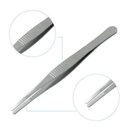 2 Pcs 5 Inch Stainless Steel Forceps, Straight Metal Tweezers General Application for Kitchen, Crafts, Plants - size: 5 Inch
