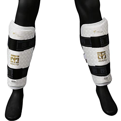 Mooto Korea Taekwondo Extera S2 Shin Protector Guard WT Logo MMA Martial Arts Kickboxing Karate Training Match Gym School Academy (X_Small(Length 23cm or 0.75 ft))