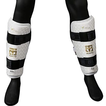 Mooto Korea Taekwondo Extera S2 Shin Protector Guard WT Logo MMA Martial Arts Kickboxing Karate Training Match Gym School Academy (X_Small(Length 23cm or 0.75 ft))