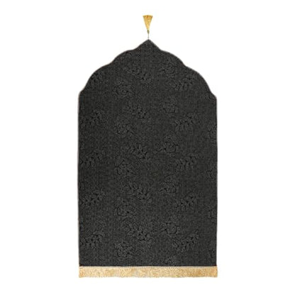 Muslim Prayer Mat Islamic Prayer Rug Padded Portable Praying Mat with Tassel Thick Praying Carpet for Ramadan - color: Gold
