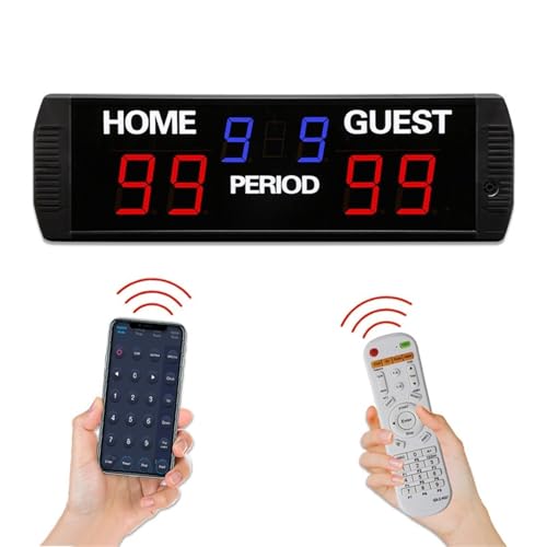 Digital Timer, Electronic Scoreboard Basketball & Timer Shot Portable Tabletop Wall Mount Digital with App Control Aluminum LED for Football,for Home Gym