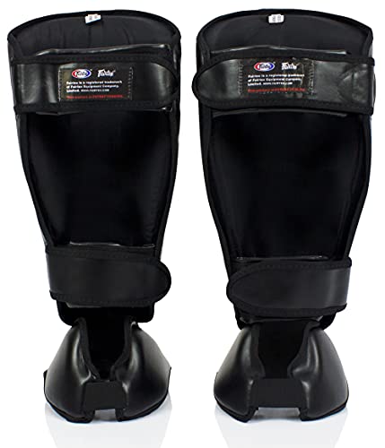 SP7 Black Medium Shin Guards + Fairtex BGV1BR 16 oz Black Glove