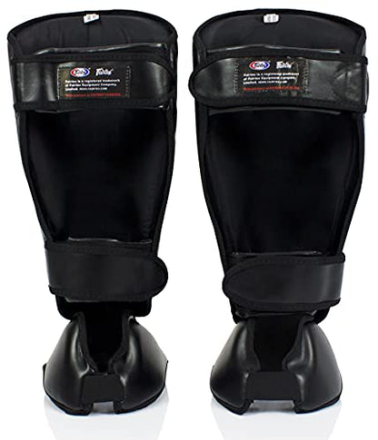 SP7 Black Medium Shin Guards + Fairtex BGV1BR 16 oz Black Glove