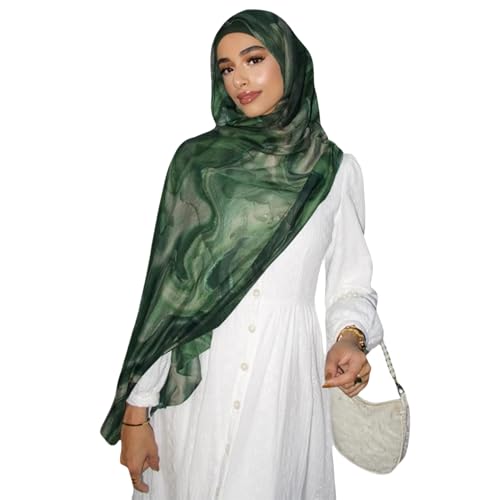 ZGMYC Watercolour Floral Printed Hijab Scarf for Women Soft Modal Cotton Instant Hijab Head Wraps Shawls Long Scarves - color: Color 8