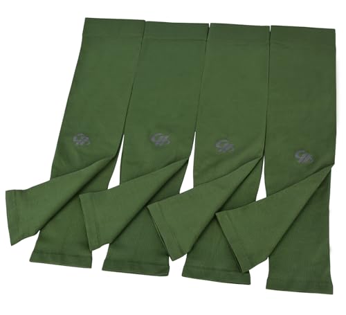 HOPESHINE Arm Sleeves UV Sun Protection Cooling UPF 50+ 4-Pairs for Men Women Cycling, Golf, Outdoor Sports - color: Army Green X4, size: XXL-XXXXL