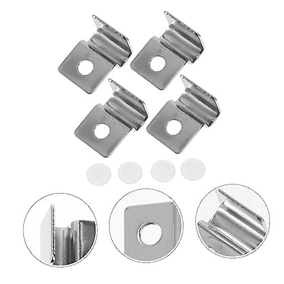Happyyami 4pcs Fish Tank Glass Cover Brackets Easy Install Clips for Aquarium Lid Support Prevent Fish from Jumping Tank Accessories