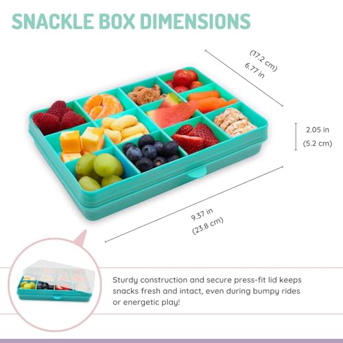 melii Snackle Box |12-Compartment Snack Container with Removable Dividers, BPA-Free Food Storage for Travel, School & On-the-Go Snacks, Kids & Family Organizer (Blue) - color: Blue