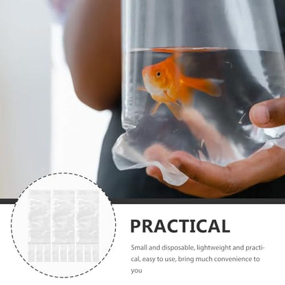 50pcs Fish Shipping Bags, 16'' x 6.3'' 12mil Clear Transport Shipping Bags Container for Small Fish and Shrimp Freshwater & Saltwater Use
