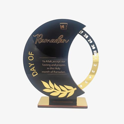 Surakey Ramadan Countdown Calendar Mirror Golden Ramadan Decorations Eid Mubarak Count Down Desk Rotatable Countdown Calendars Muslim Festival Reminder Kareem Ramadan Advent Calendar Decor, Style 4