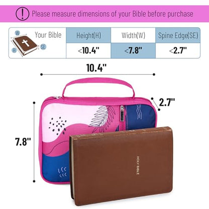 Mr. Pen- Bible Cover Case | Carrying Book Case with Durable Handle and Zippered Pocket, Bible Protective Church Bag for Men & Women, Christian Gifts - color: Pink Style