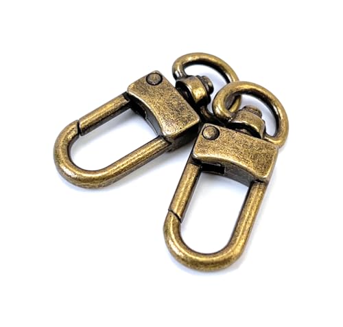 10 Pcs Bronze Classic Swivel Lobster Clasps | Premium Zinc Alloy Heavy-Duty Construction Secure Spring Closure 360° Smooth Rotation DIY Craft & Repairs - color: Bronze