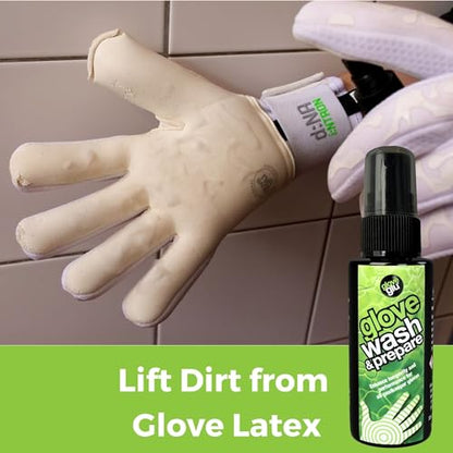gloveglu Goalkeeper Glove Spray Bundle | 120ml Goalkeeper Glove MEGAgrip Spray + 50ml Goalkeeper Glove Wash & Prepare Spray | Ideal for Goalies, Soccer Training & Match Day Performance - style: Revive + Wash
