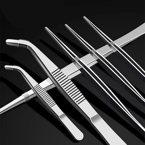 10Inch Fine-Tip Kitchen Tweezers Tongs – Extra-Long Stainless Steel Cooking Tweezers Dishwasher Safe for Grilling, Baking & Food Prep (10In Straight BBQ Tongs) - color: 10In Straight BBQ Tongs