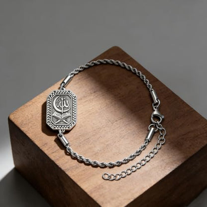 PELOVNY Allah Bracelet 925 Sterling Silver Islam Allah Bracelet Islamic Muslim Religious Jewelry Gifts for Men Women - color: Allah Bracelet-01