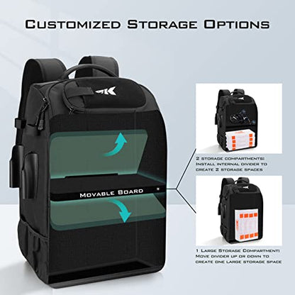 KastKing KarryAll Fishing Backpack with Rod Holder 4 Tackle Boxes, 40/26L | Tackle Bag Storage Fishing Gear and Equipment, Water‑Resistant Material, Fishing Gift for Men - color: A: Large (40 L) - Black