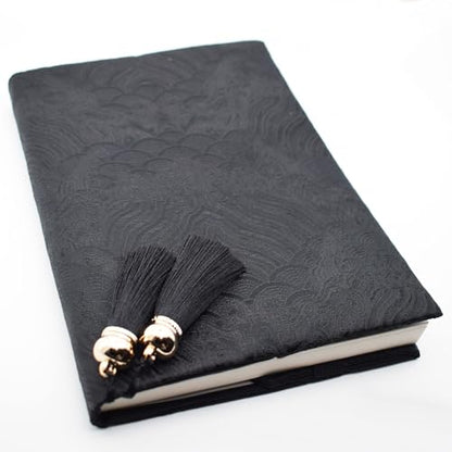 BLBMH 5x8 Book Cover | Handmade Non-Stretch Fabric Sleeve with Bookmark | for Paperback Bible Journal | Privacy Reading Gift for Women - Chinese Black - color: Black