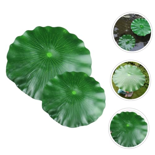 2pcs Simulated Lotus-Leaves Floating Decoration for Aquariums Realistic Fish Tank Ornament Lightweight Design for Aquatic Displays