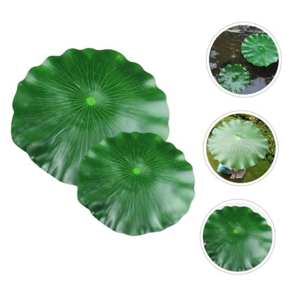 2pcs Simulated Lotus-Leaves Floating Decoration for Aquariums Realistic Fish Tank Ornament Lightweight Design for Aquatic Displays