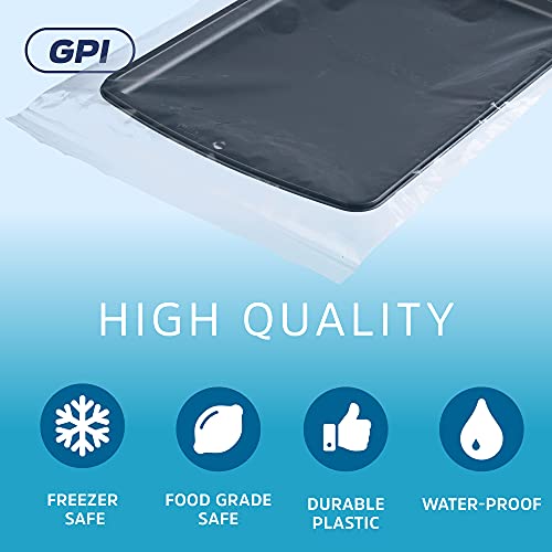 GPI - 2.5 Gallon Extra-large Zip Bags, 13" x 18" Large Reclosable Lock Zip Bags, Clear Plastic Zipper Storage Bags with Zip Top Lock for Freezer, Clothing, Food, Supplies - 500 Count - size: 13" x 18"