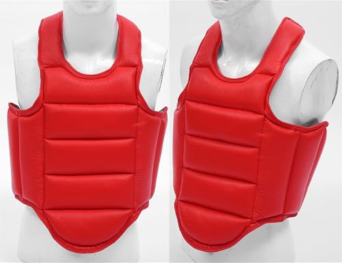 Reversible Karate Sparring Chest Guard, Taekwondo Boxing MMA Martial Arts Muay Thai Kickboxing Training Body Protector - color: Red/Blue, size: Medium