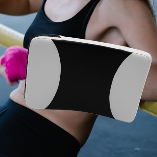 Taekwondo Kicking Pad and Punching Board Large Black White Curved Target Paddle Martial Arts Kick Guard Practice Equipment for Sparring and Karate Practice
