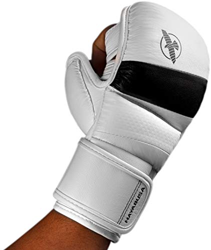 Hayabusa T3 7oz Training Sparring MMA Gloves for Men and Women - color: White/Black, size: Small